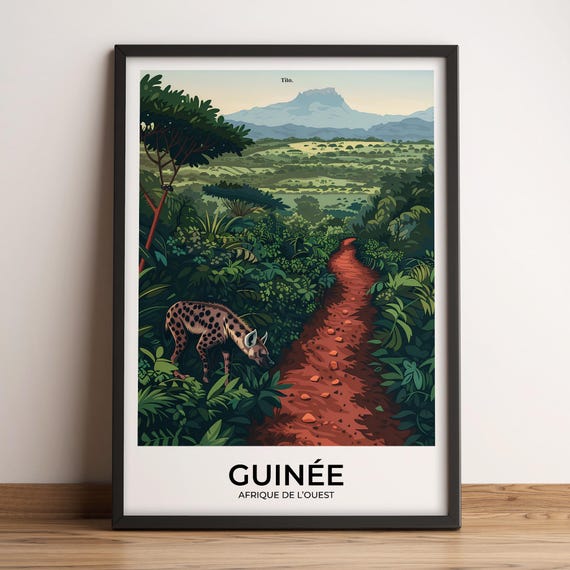 Guinea Poster Guinea Travel Poster Guinea Art Print Guinea Poster Guinea In West Africa Travel Gift