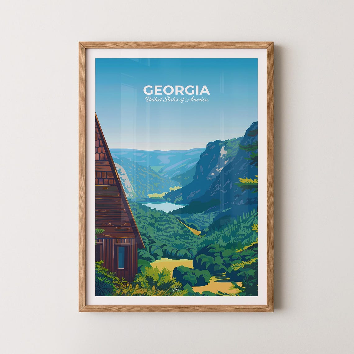 Georgia Poster Georgia Travel Poster Georgia Art Print Georgia Wall Art Usa Poster Gift For Travelers
