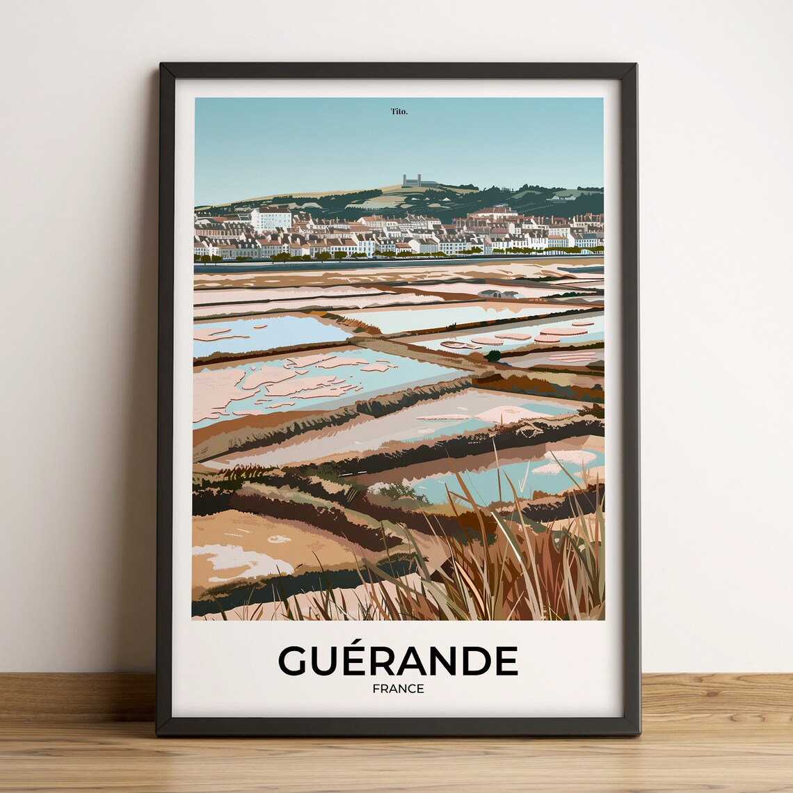 Guérande Salt Marshes Coastal Landscape France Travel Poster
