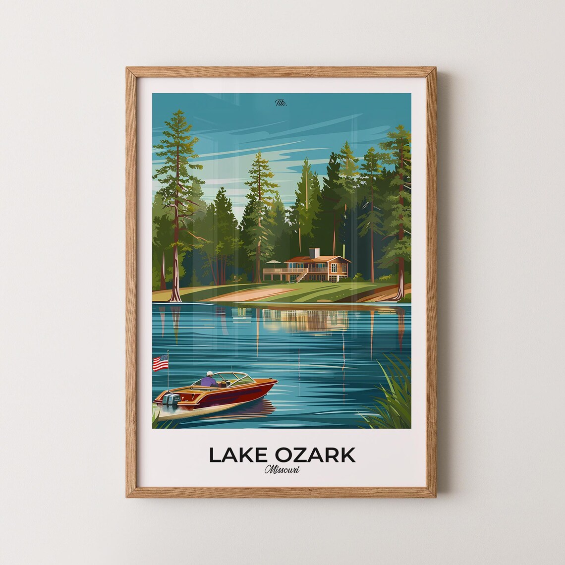 Lake Ozark Poster Lake Ozark Travel Poster Lake Ozark Art Print Lake Ozark Wall Art Missouri Poster Gift For Travelers