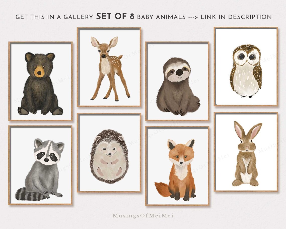 Sweet Baby Deer Fawn Watercolor Woodland Nursery Forest Animal Art Poster - Image 3