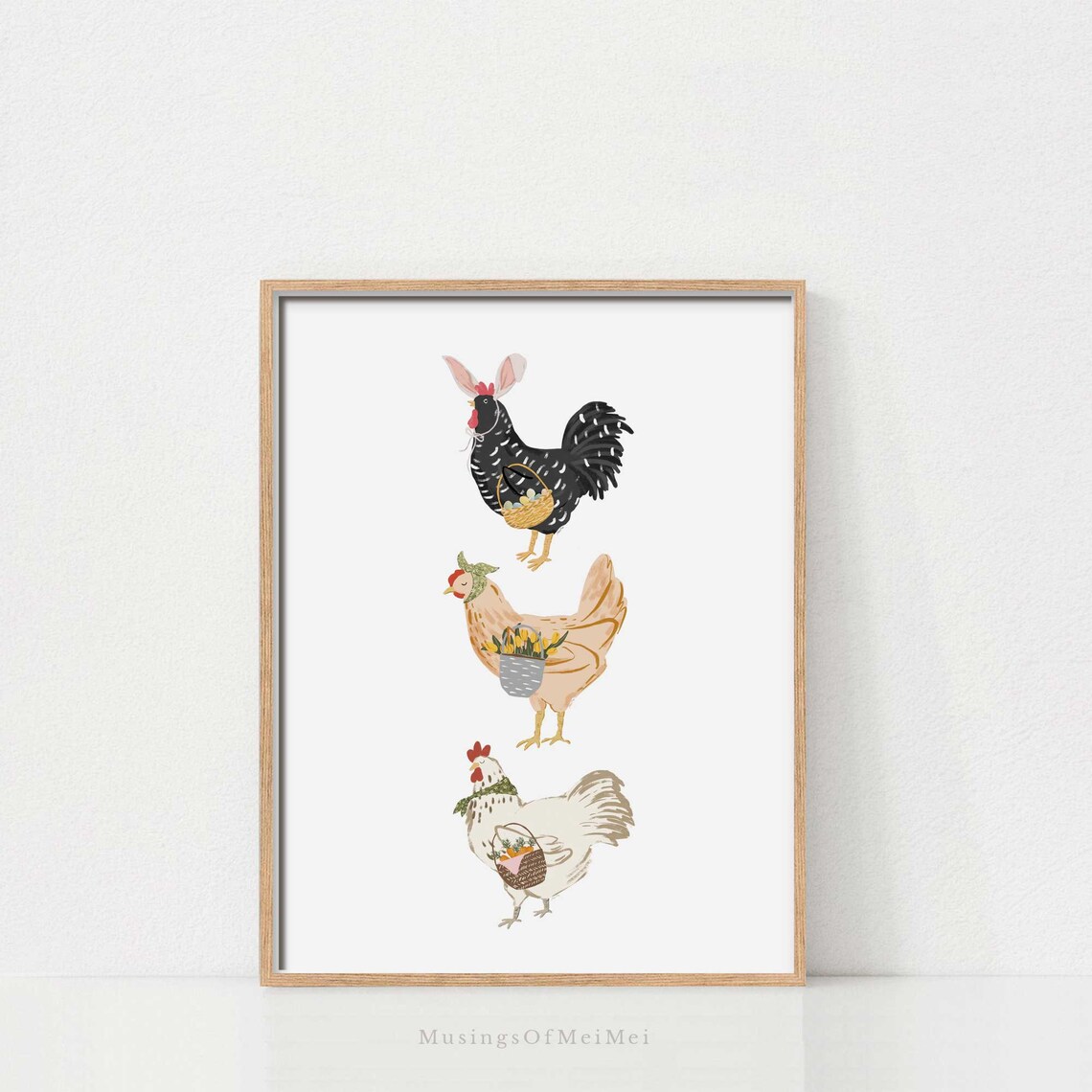Easter Chickens Print, Farmhouse Spring Wall Art - Image 2