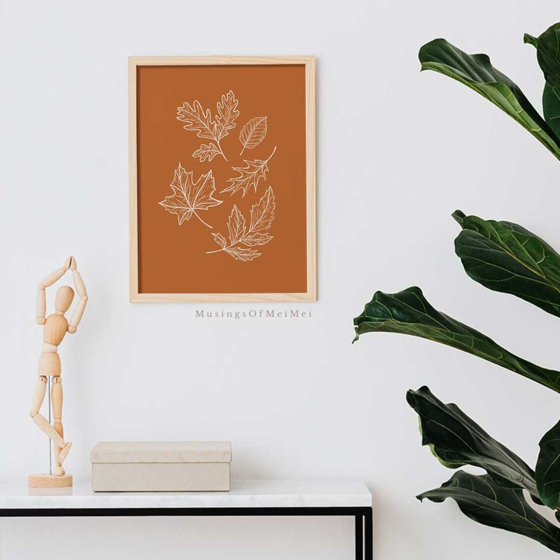 Autumn Leaves Poster Print, Minimalist Autumn Art - Image 4