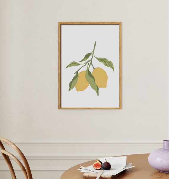 Fruit Botanical Wall Art Set Citrus And Peach Watercolor Prints Orange Branch Art Farmhouse Kitchen Decor Instant