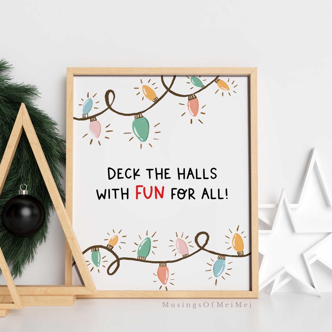 Deck the Halls with Fun for All Christmas Lights Kids Poster - Image 3