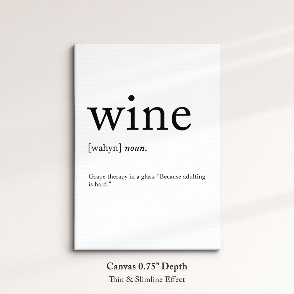 Wine Funny Dictionary Definition Noun Minimalist Black White Art Poster - Image 3