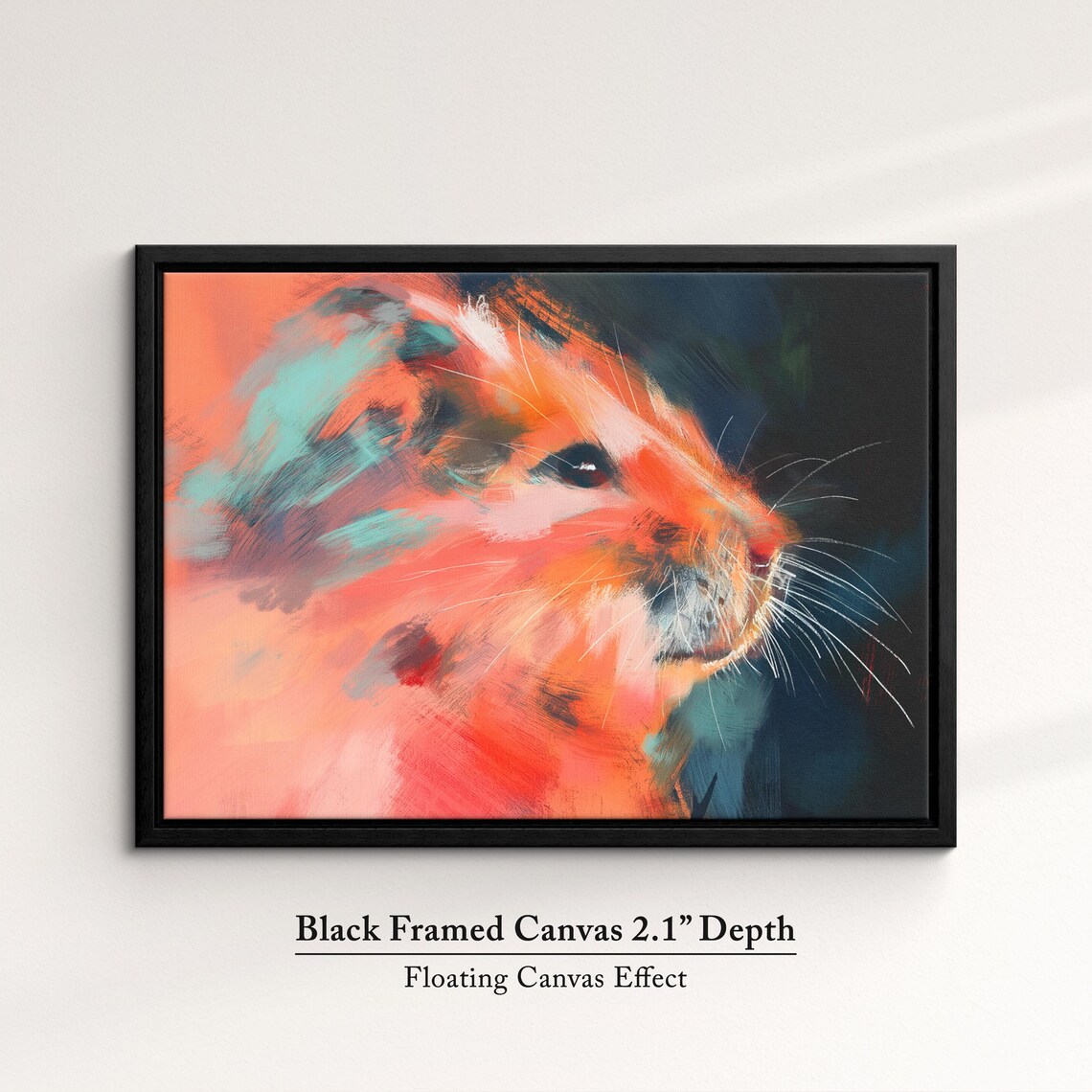 Hamster Fiery Orange Teal Bold Abstract Close Up Small Pet Art Poster - Image 2