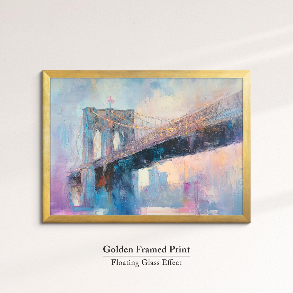 Brooklyn Bridge Abstract Oil Painting, New York Art Print - Image 5