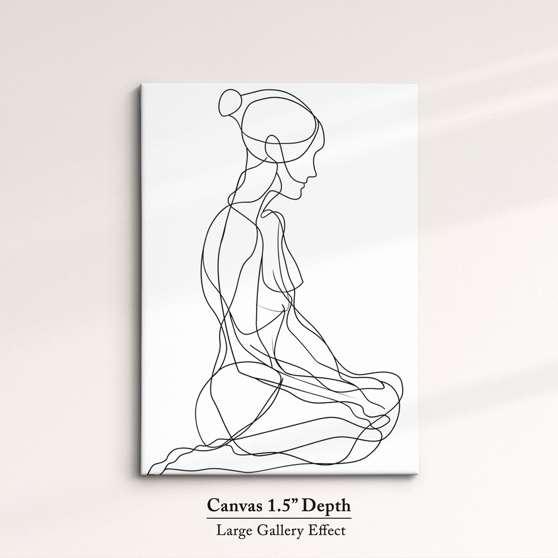 Seated Woman Profile Minimalist Line Art Drawing Modern Feminine Wall Art Print - Image 3
