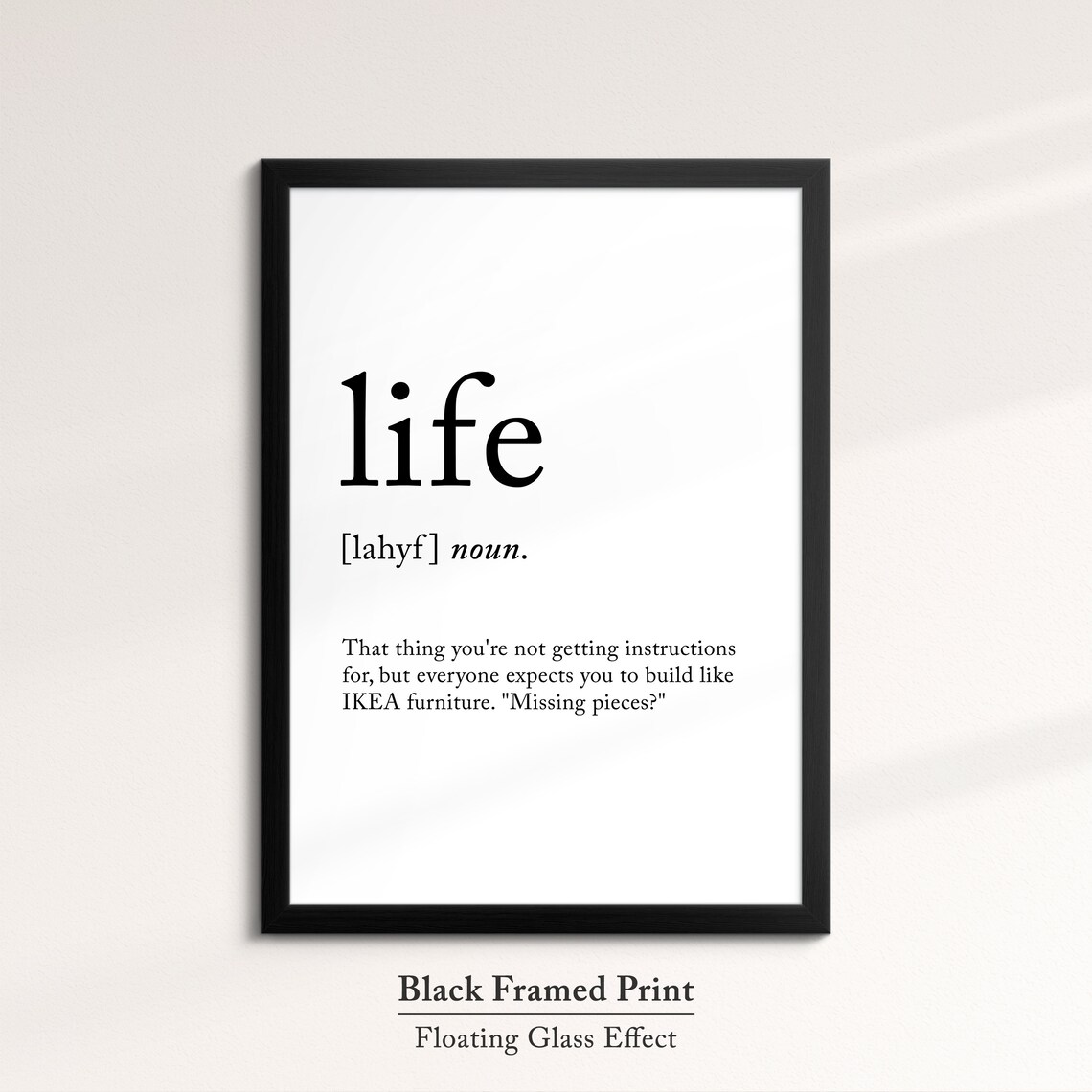 Life Minimalist Definition Quote Word Art Framed Print Framed Female Wall Art Lady Poster Feminine Home Decor Gifts For Her - Image 5