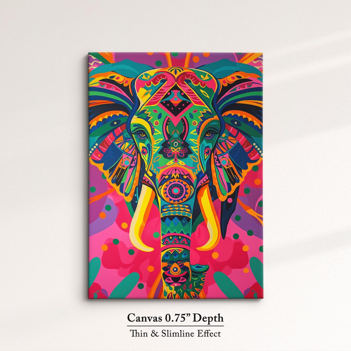Elephant Mandala Ornamental Psychedelic Pink Purple Vibrant Art Poster - Image 4