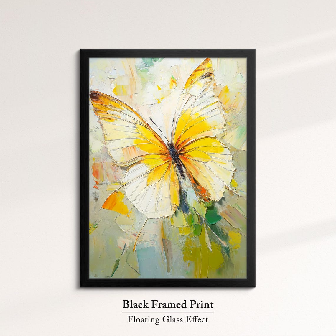 Yellow Butterfly Oil Painting Pastel Abstract Elegant Spring Poster - Image 8