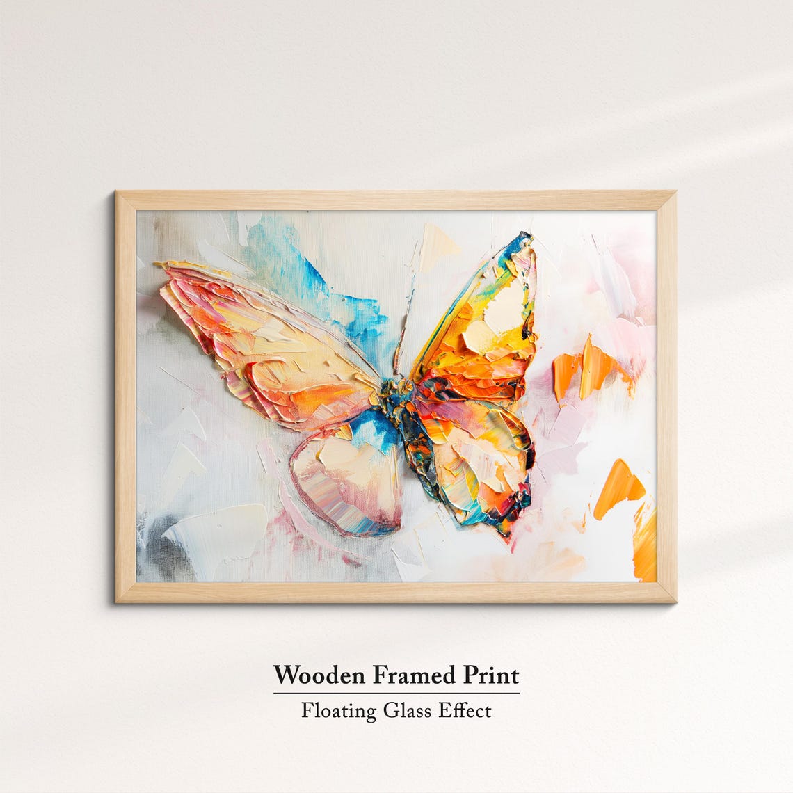 Colorful Butterfly Abstract Oil Painting Framed Print Framed Portrait Wall Art Poster Home Decor Interior Butterfly Lover Gift - Image 6