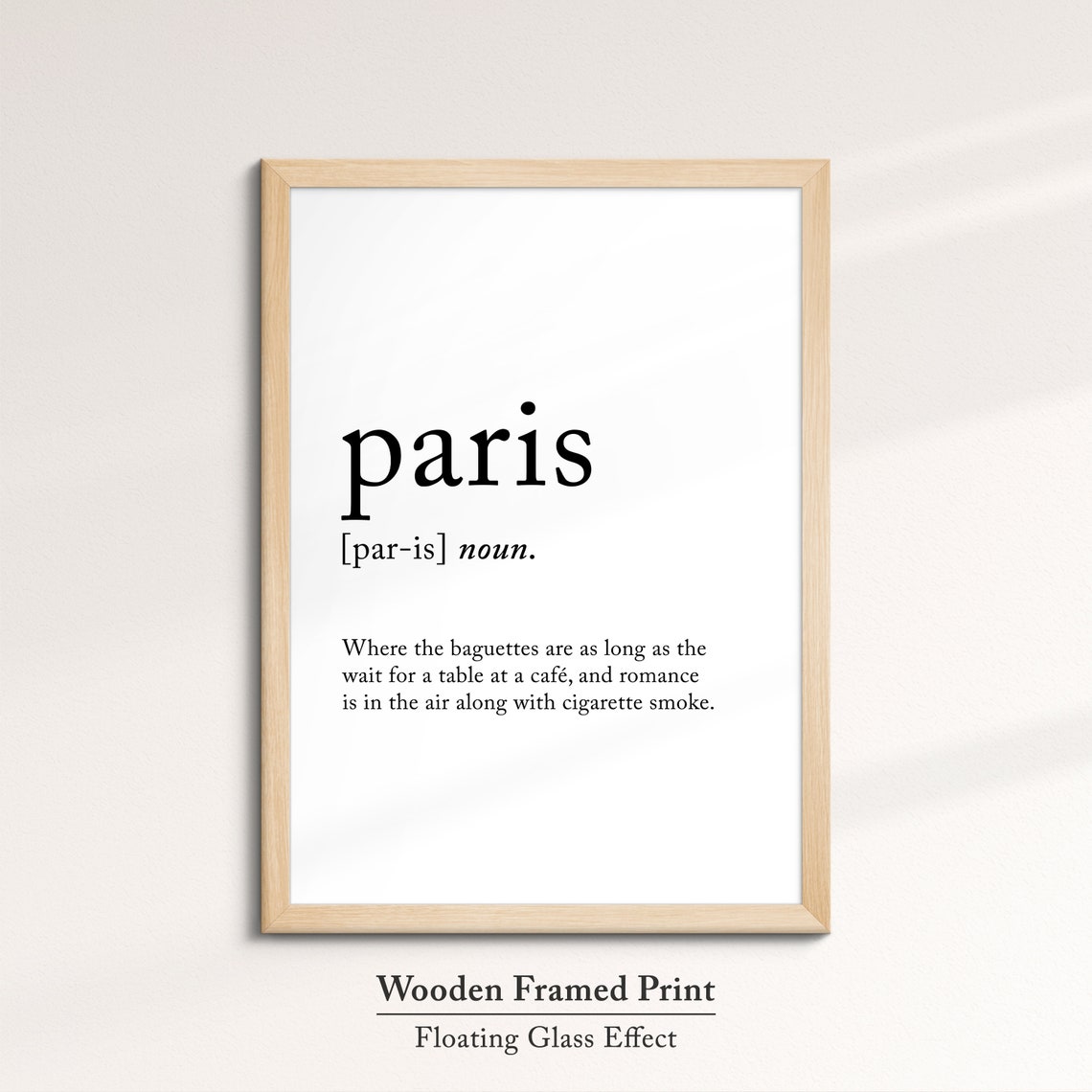 Paris France Funny Dictionary Definition Quote Minimalist Wall Poster - Image 6