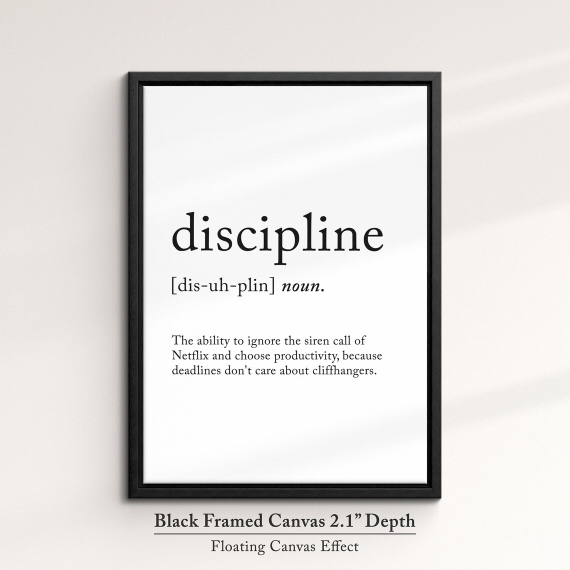 Discipline Funny Definition Dictionary Quote Minimalist Framed Print Framed Wall Art Poster Home Decor Interior Inspirational Gifts - Image 2