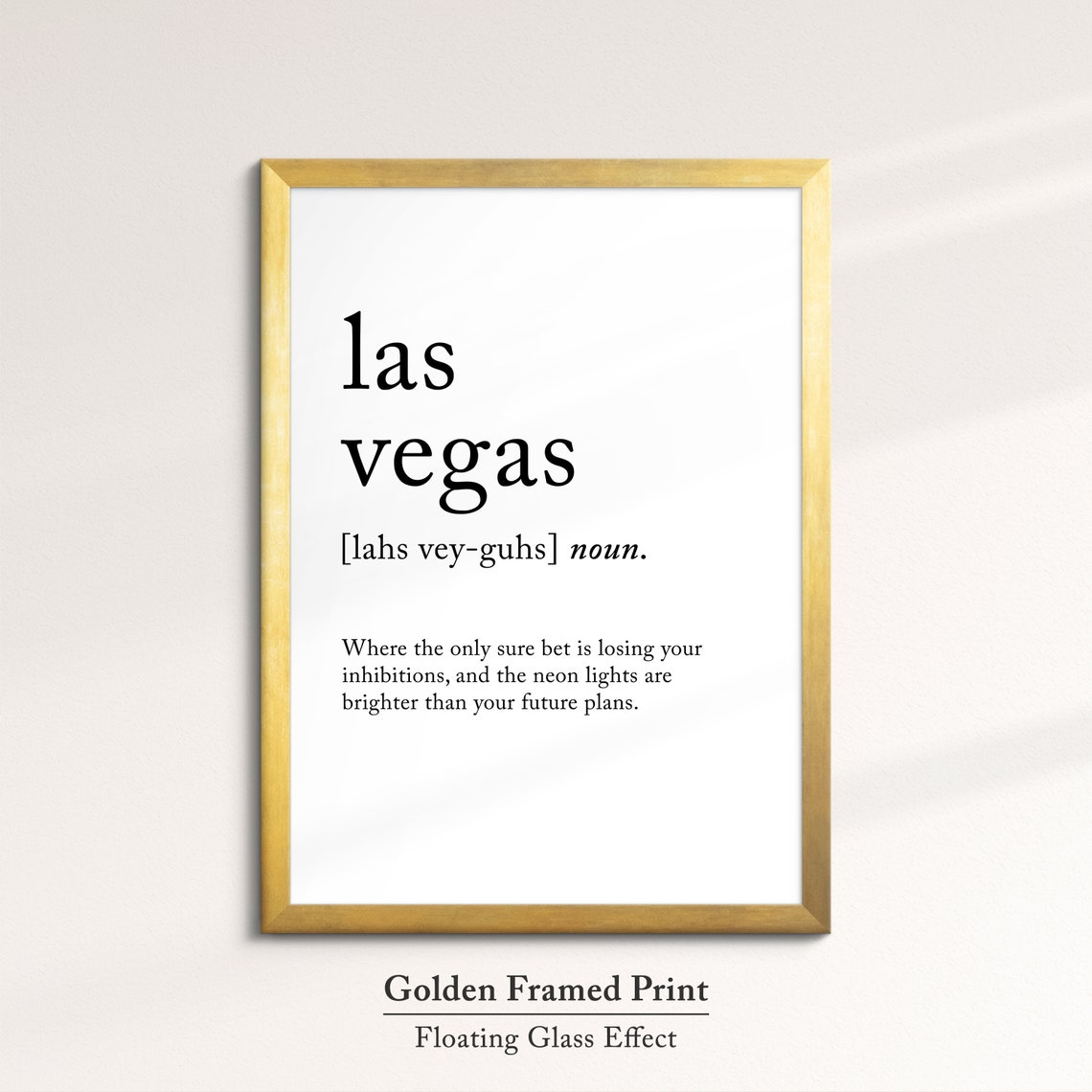 Las Vegas Dictionary Definition Funny Neon Lights Quote Wall Poster - Image 5