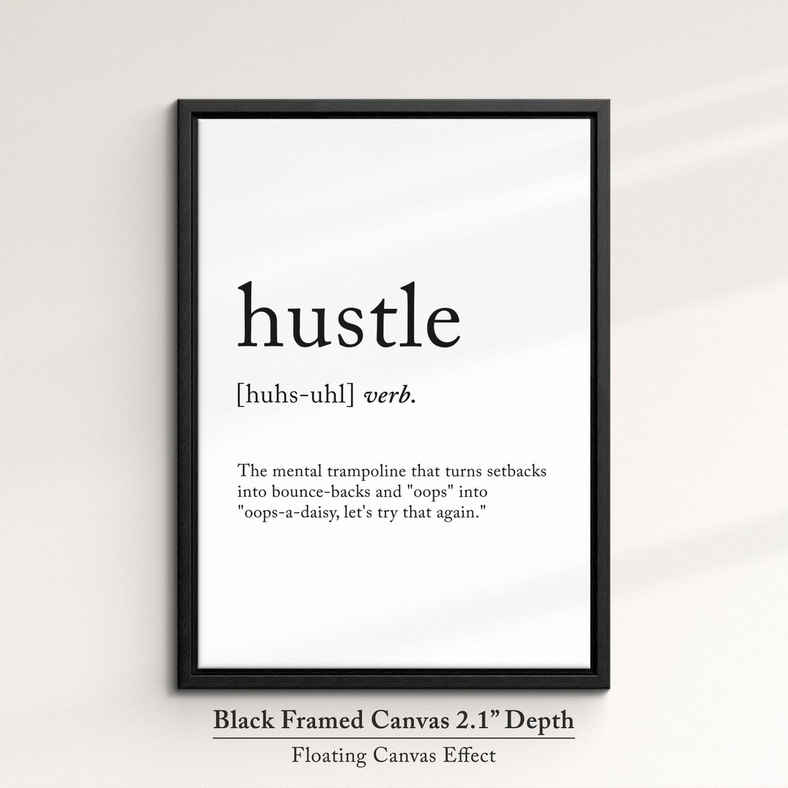 Hustle Funny Dictionary Definition Quote Minimalist Wall Art Poster - Image 2