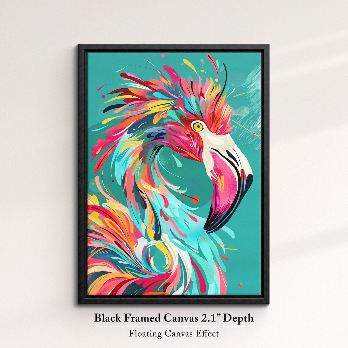 Colorful Flamingo Art, Vibrant Wildlife Wall Decor - Image 2