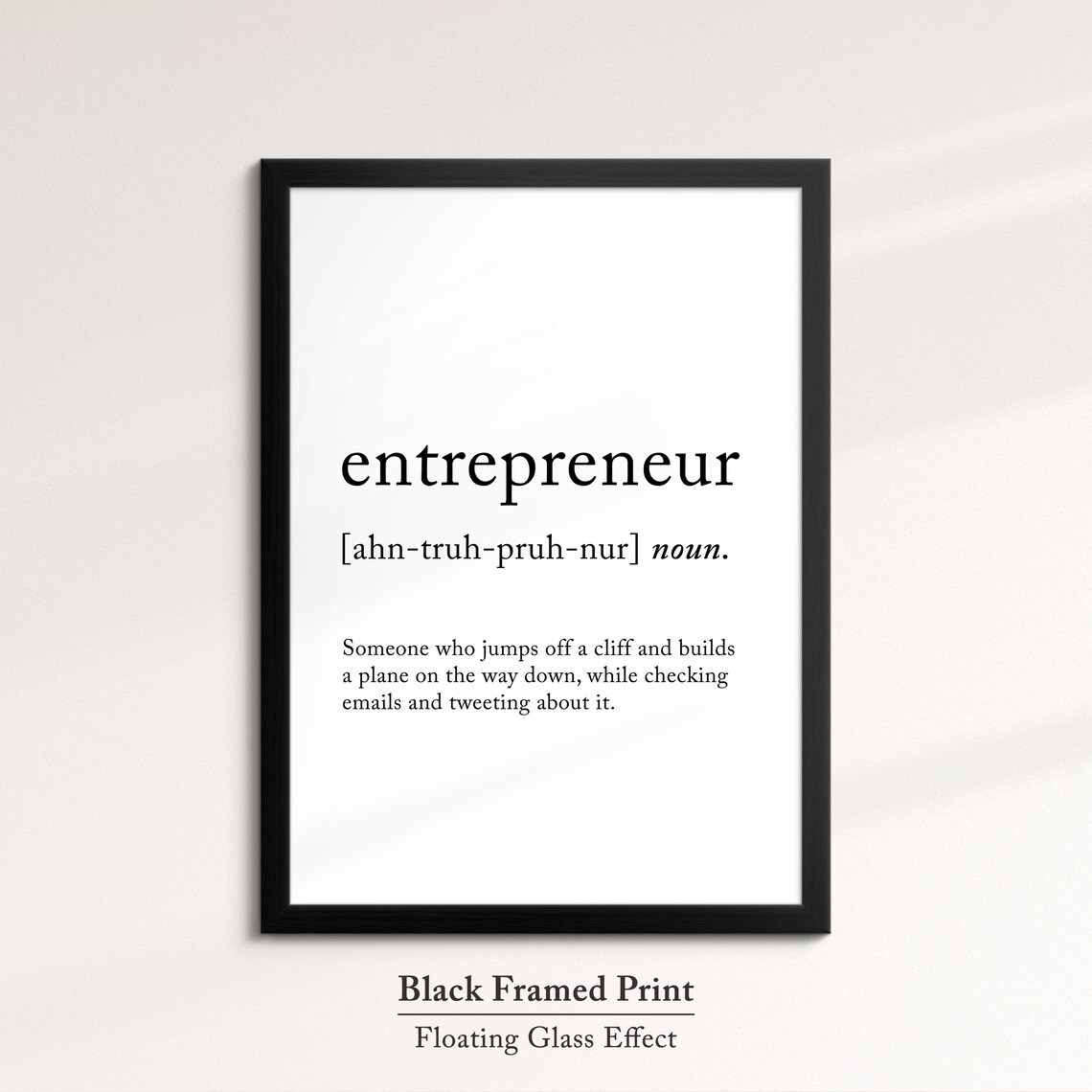 Entrepreneur Funny Definition Dictionary Quote Minimalist Framed Print Framed Wall Art Poster Home Decor Interior Entrepreneur Gift - Image 8