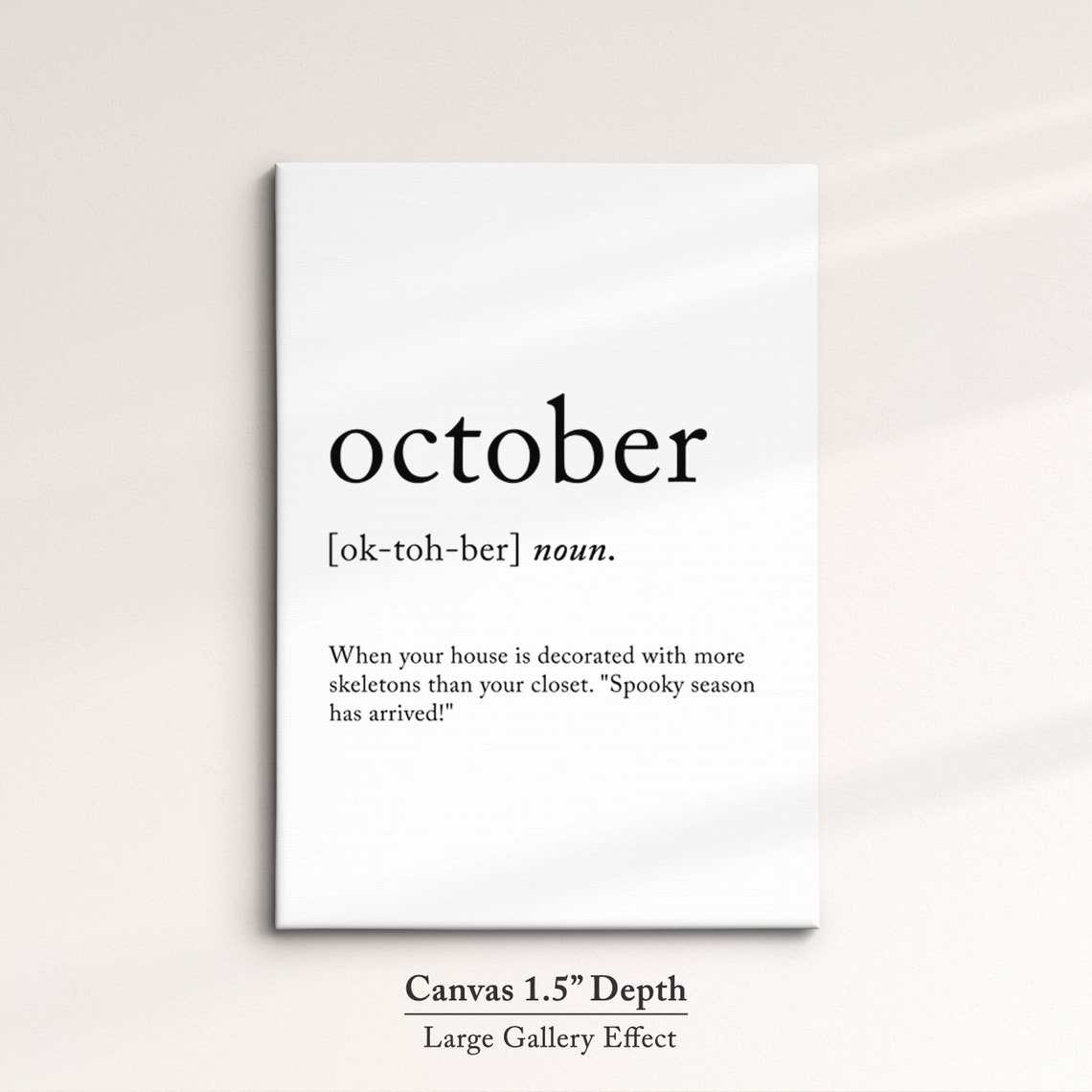 October Funny Dictionary Definition Quote Minimalist Typography Poster - Image 2