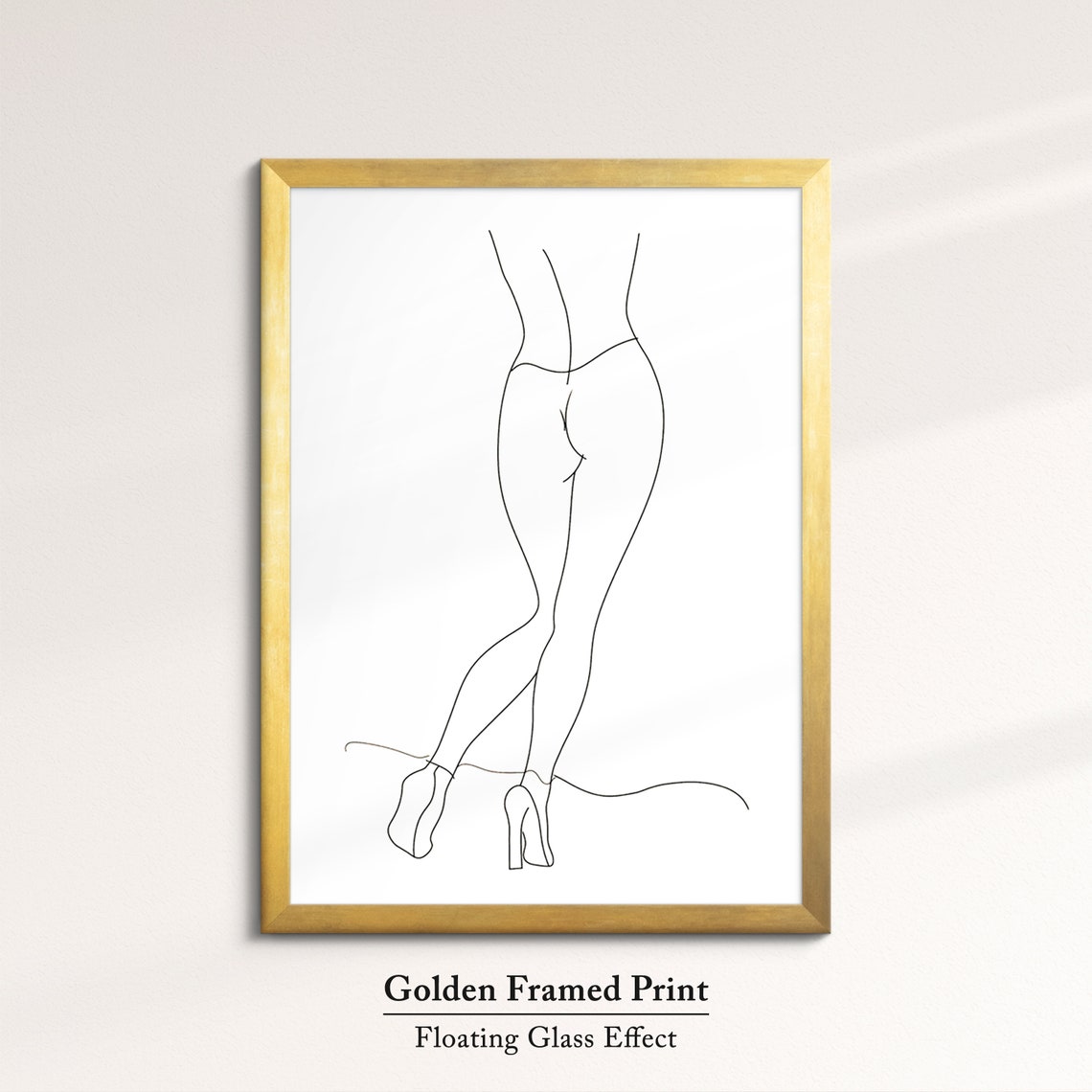 Minimalist Woman Standing Single Line Art Heels Figure Wall Poster - Image 5