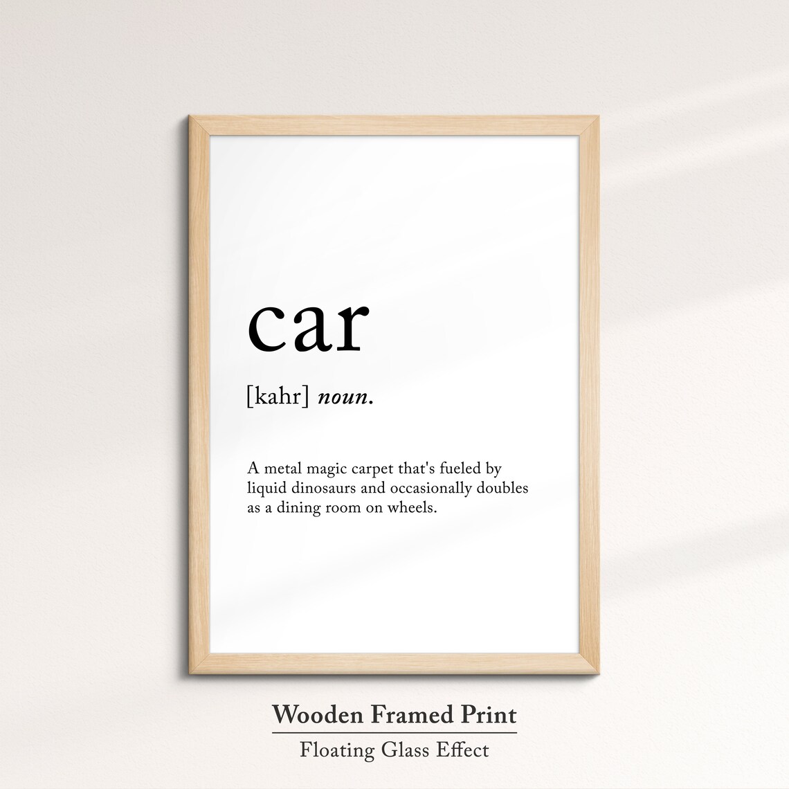 Car Funny Definition Dictionary Quote Minimalist Framed Print Framed Wall Art Poster Home Decor Interior Funny Gifts For Car Lover - Image 6
