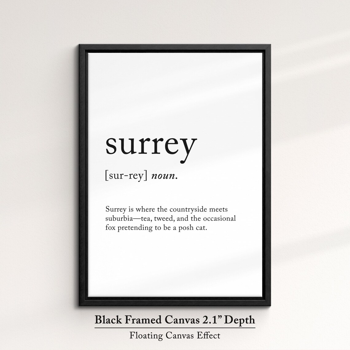 Surrey England Definition Dictionary Funny Quote Minimalist Framed Print Framed Wall Art Poster Home Decor Interior Gifts - Image 2