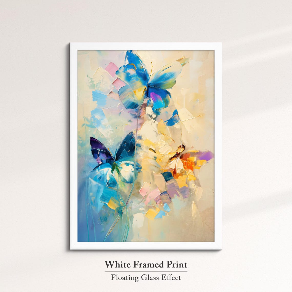 Colorful Butterflies Abstract Oil Painting Framed Print Framed Portrait Wall Art Poster Home Decor Interior Butterfly Lover Gift - Image 7