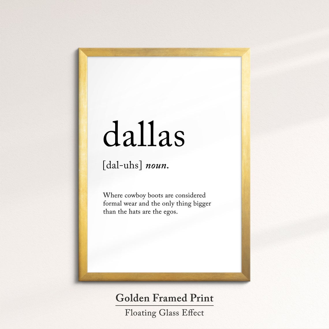 Dallas Texas Dictionary Definition Funny Cowboy Boots Quote Poster - Image 5