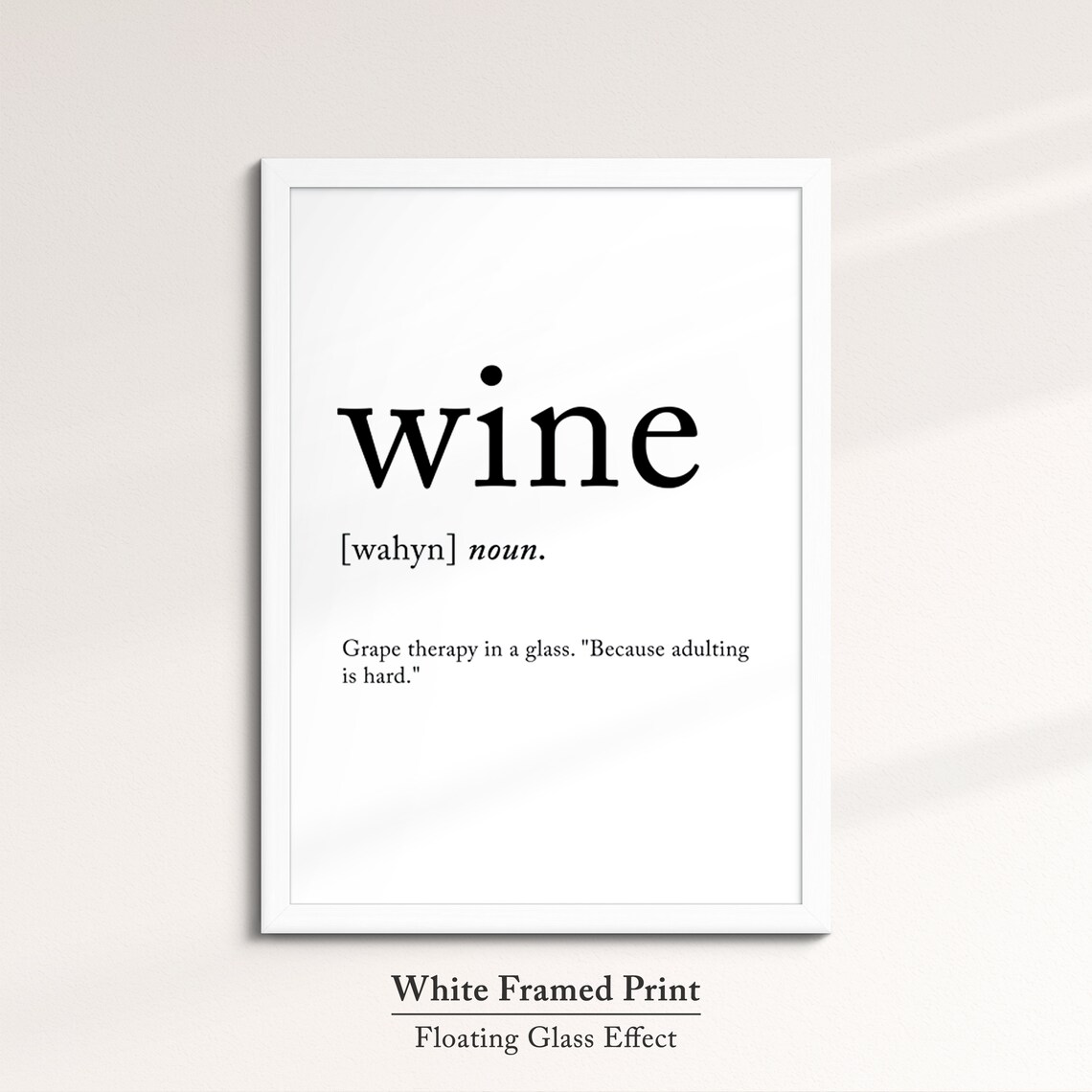 Wine Funny Dictionary Definition Noun Minimalist Black White Art Poster - Image 7