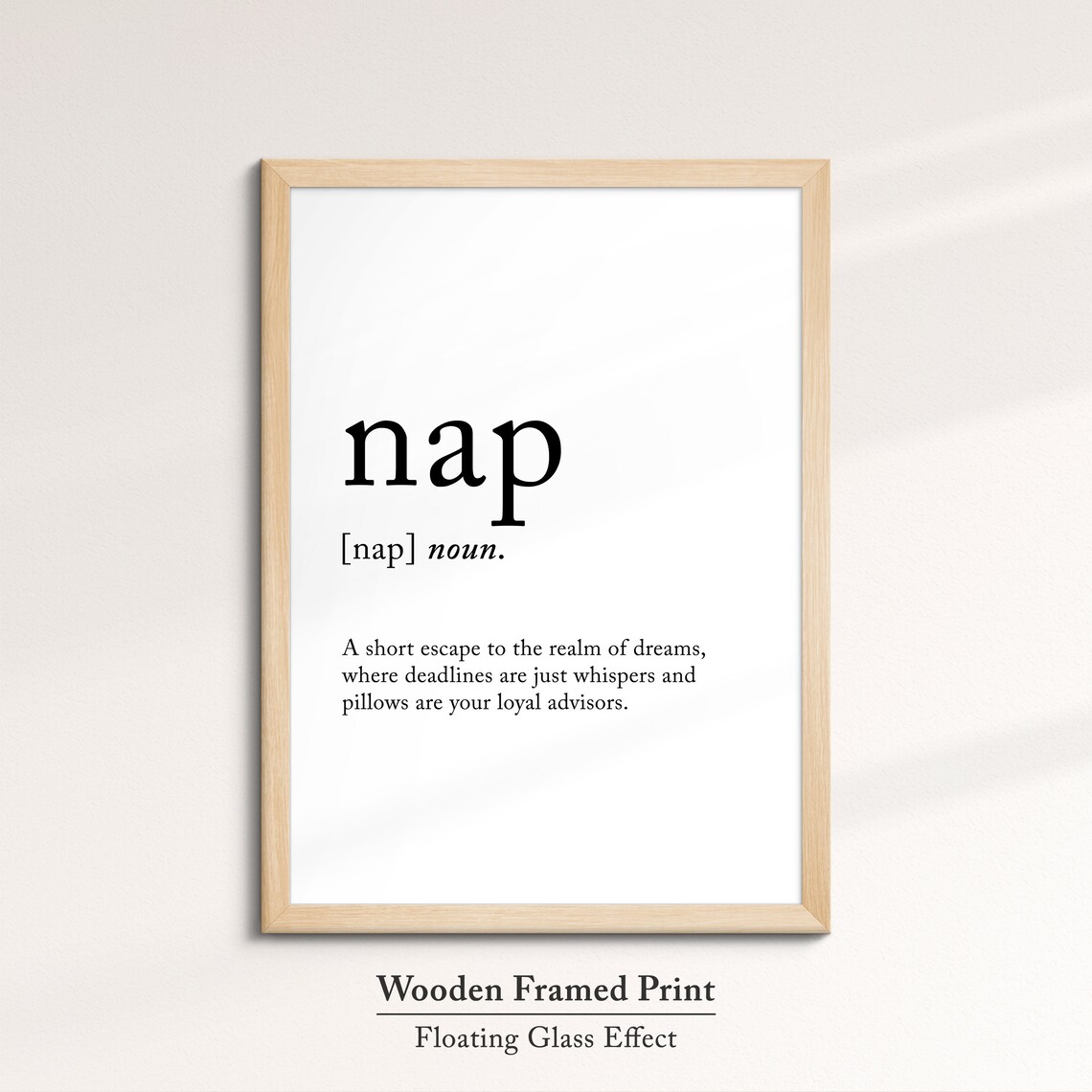 Nap Funny Definition Dictionary Quote Minimalist Framed Print Framed Wall Art Poster Home Decor Interior Funny Gifts For Students - Image 6