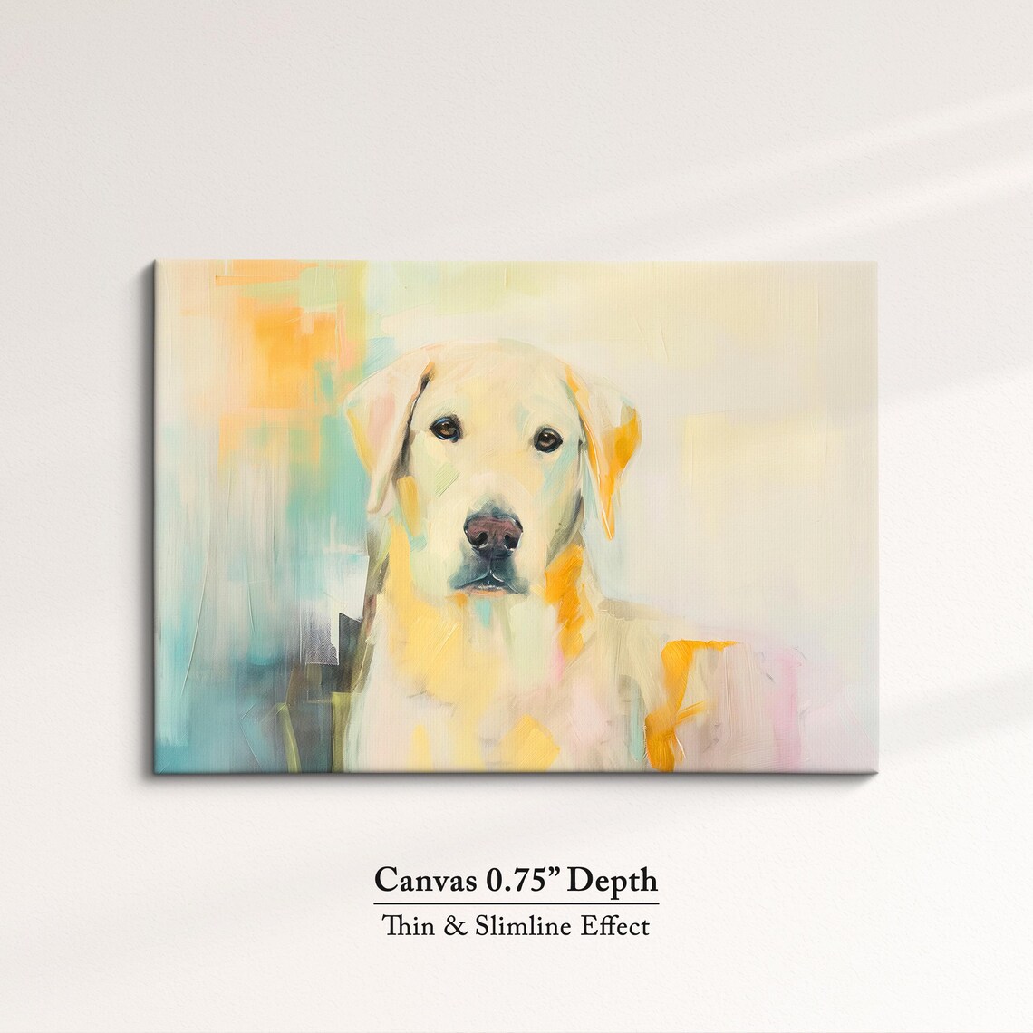 Golden Retriever Warm Yellow Pastel Abstract Painting Dog Poster - Image 4