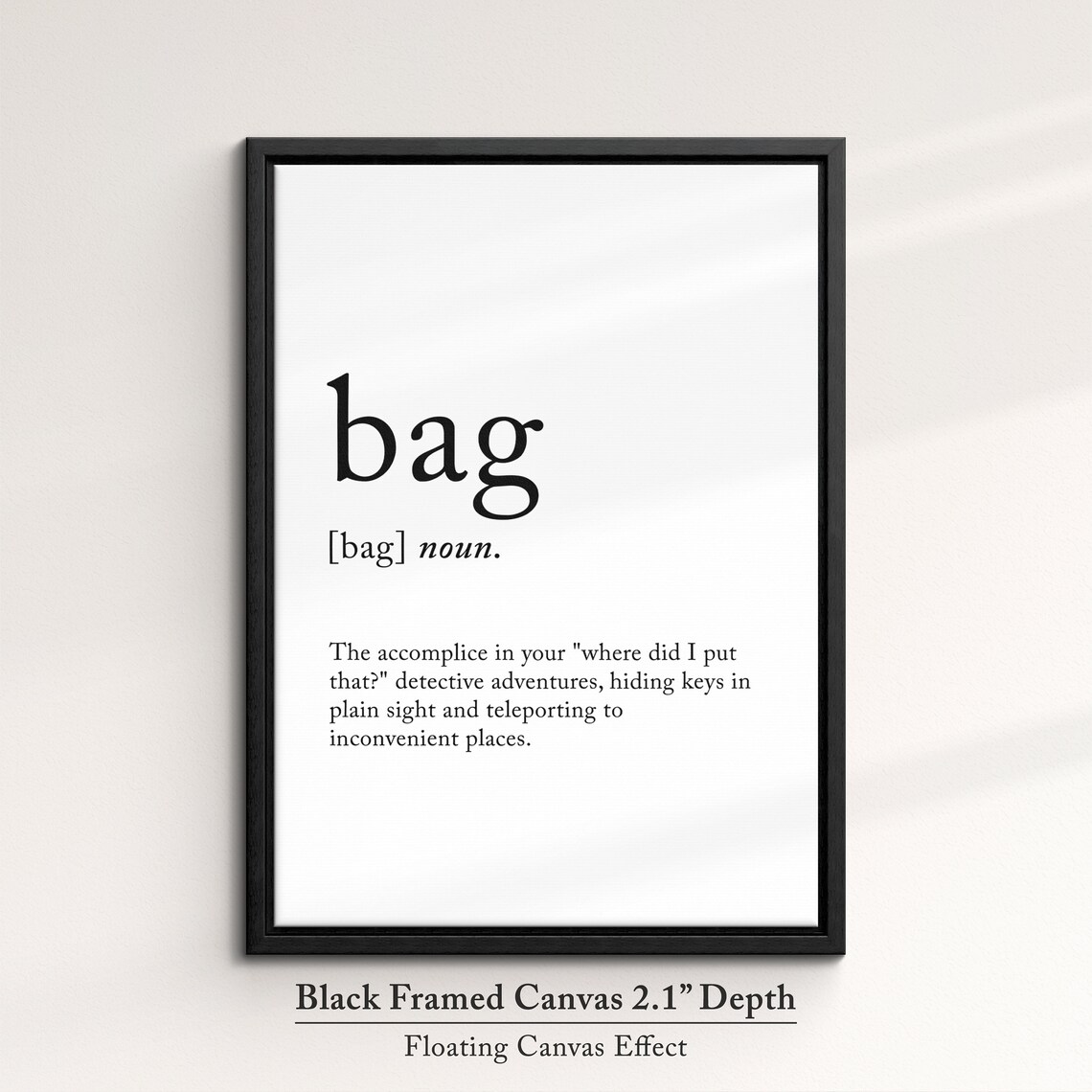 Bag Definition Dictionary Funny Quote Framed Print Framed Wall Art Poster Home Decor Interior Fashion Beauty Gifts For Her - Image 2