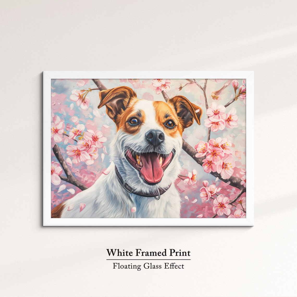 Happy Jack Russell Terrier In Cherry Blossoms Spring Dog Wall Poster - Image 7