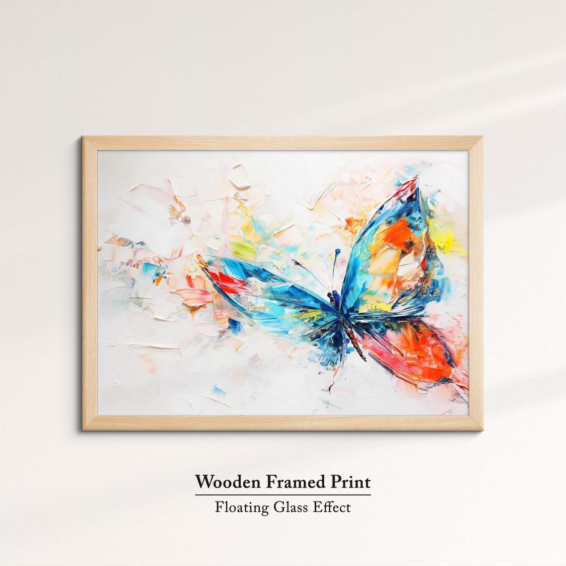 Colorful Butterfly Abstract Oil Painting Framed Print Framed Portrait Wall Art Poster Home Decor Interior Butterfly Lover Gift - Image 6