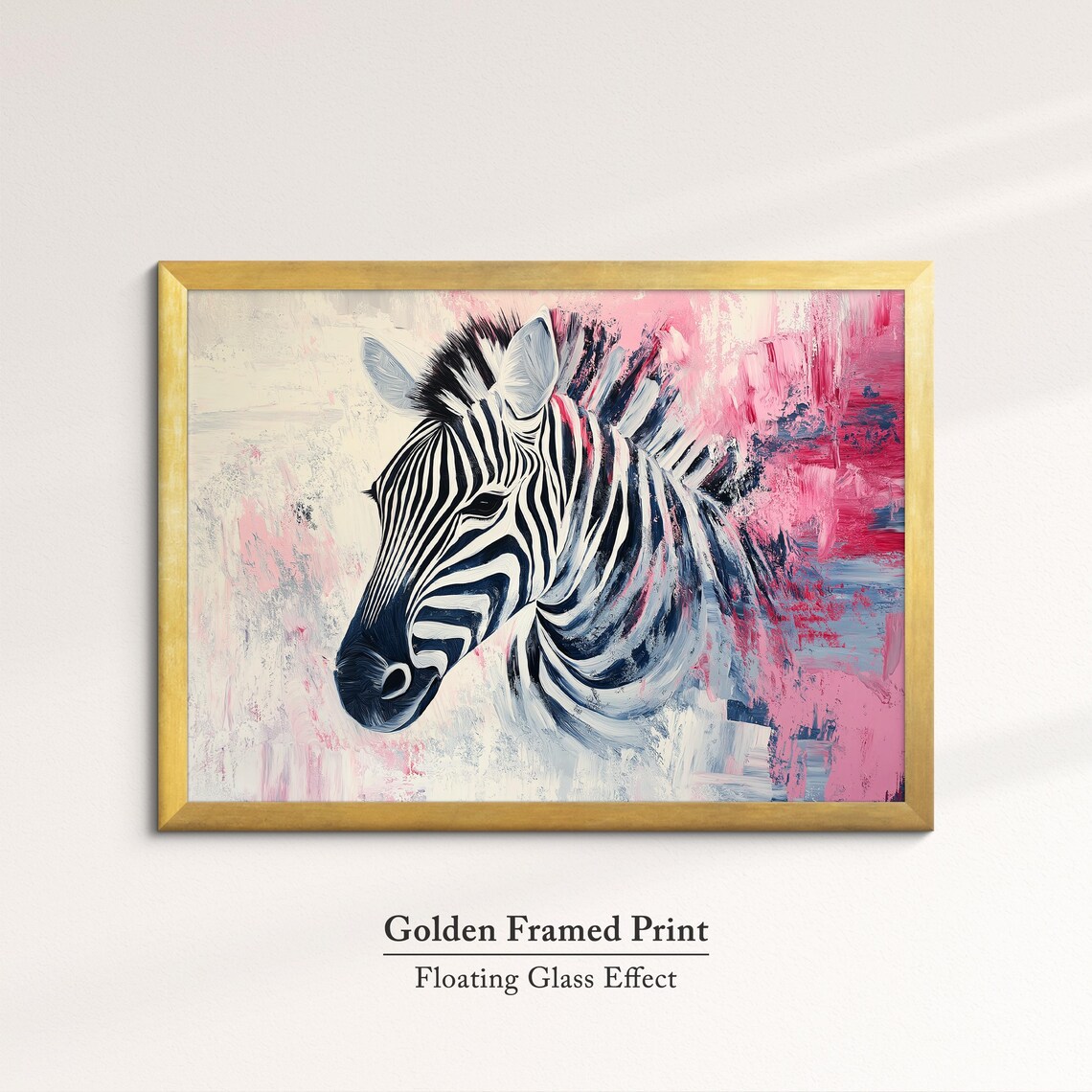 Zebra Head Pink Abstract Background Colorful Safari Animal Wall Art Poster - Image 5