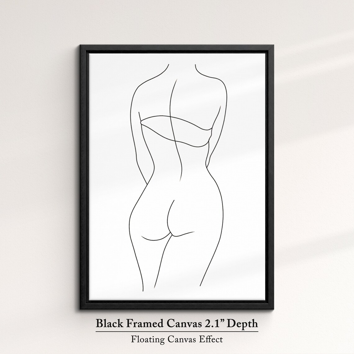 Minimalist Woman Body Single Line Art Back Silhouette Wall Poster - Image 2