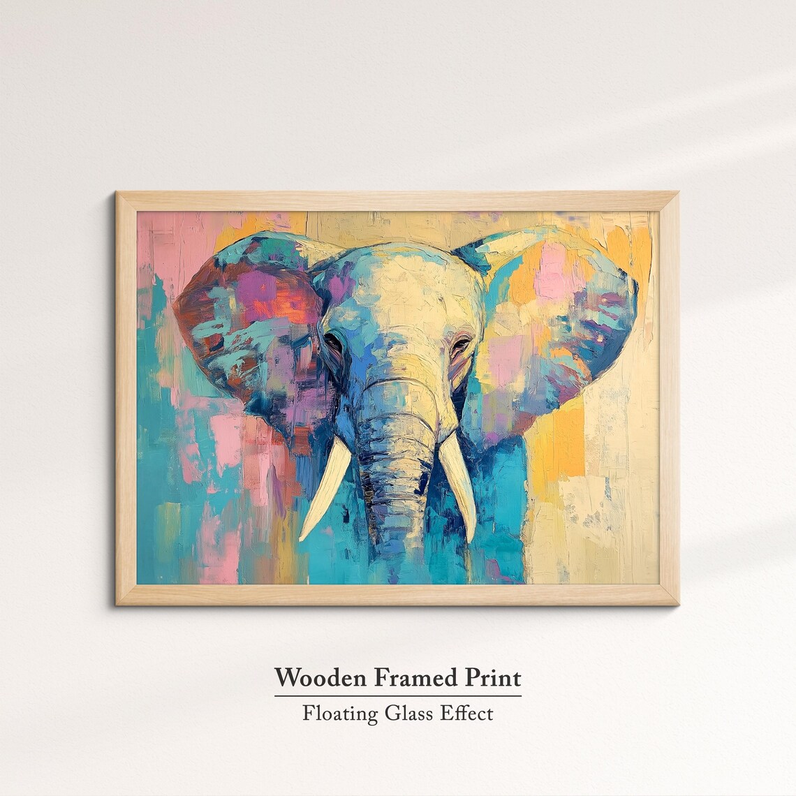 Elephant Front View Colorful Abstract Oil Painting Safari Wall Art Poster - Image 6