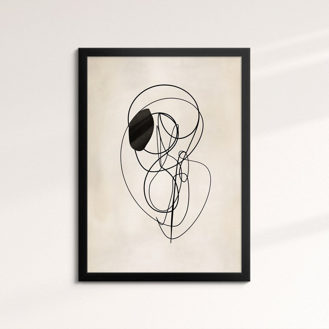 Abstract Continuous Line Drawing Scribble Art Modern Minimalist Wall Art Print