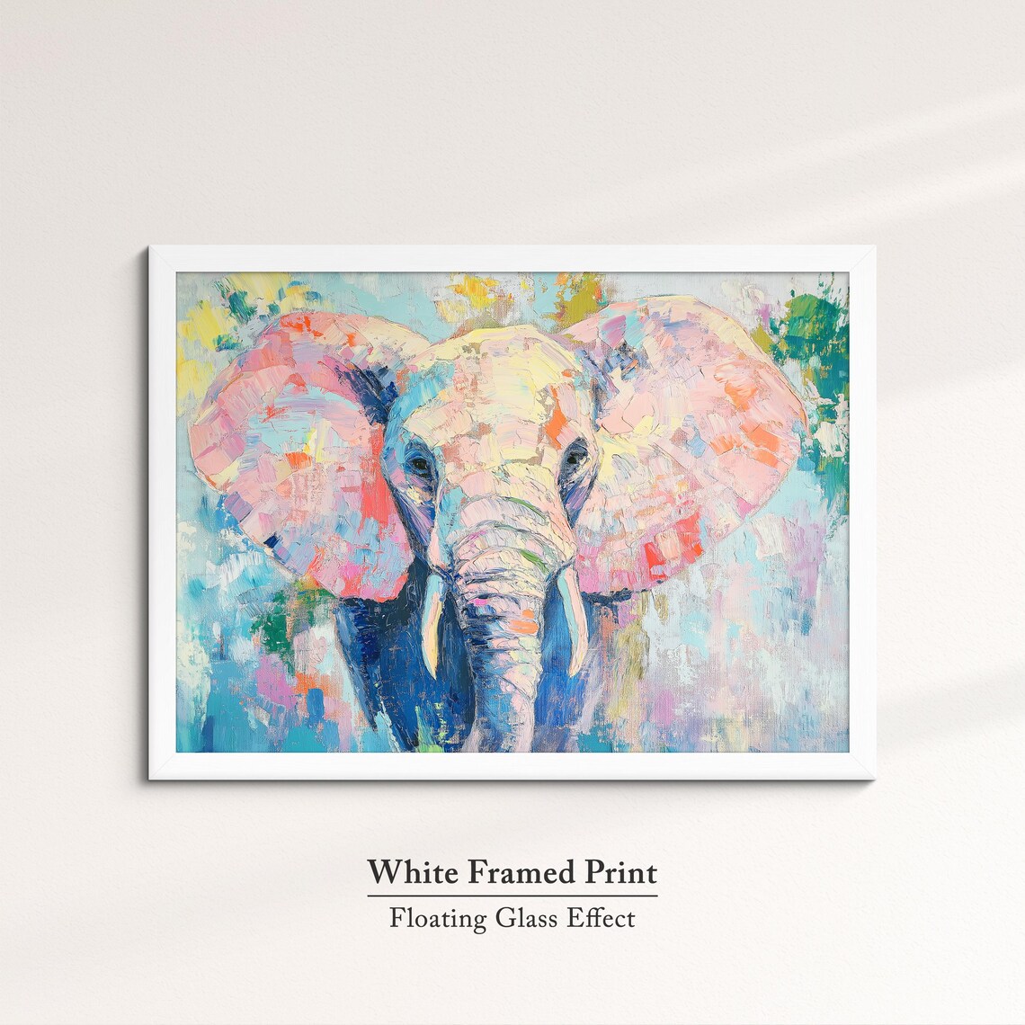 Elephant Abstract Oil Painting, Animal Art Print - Image 7