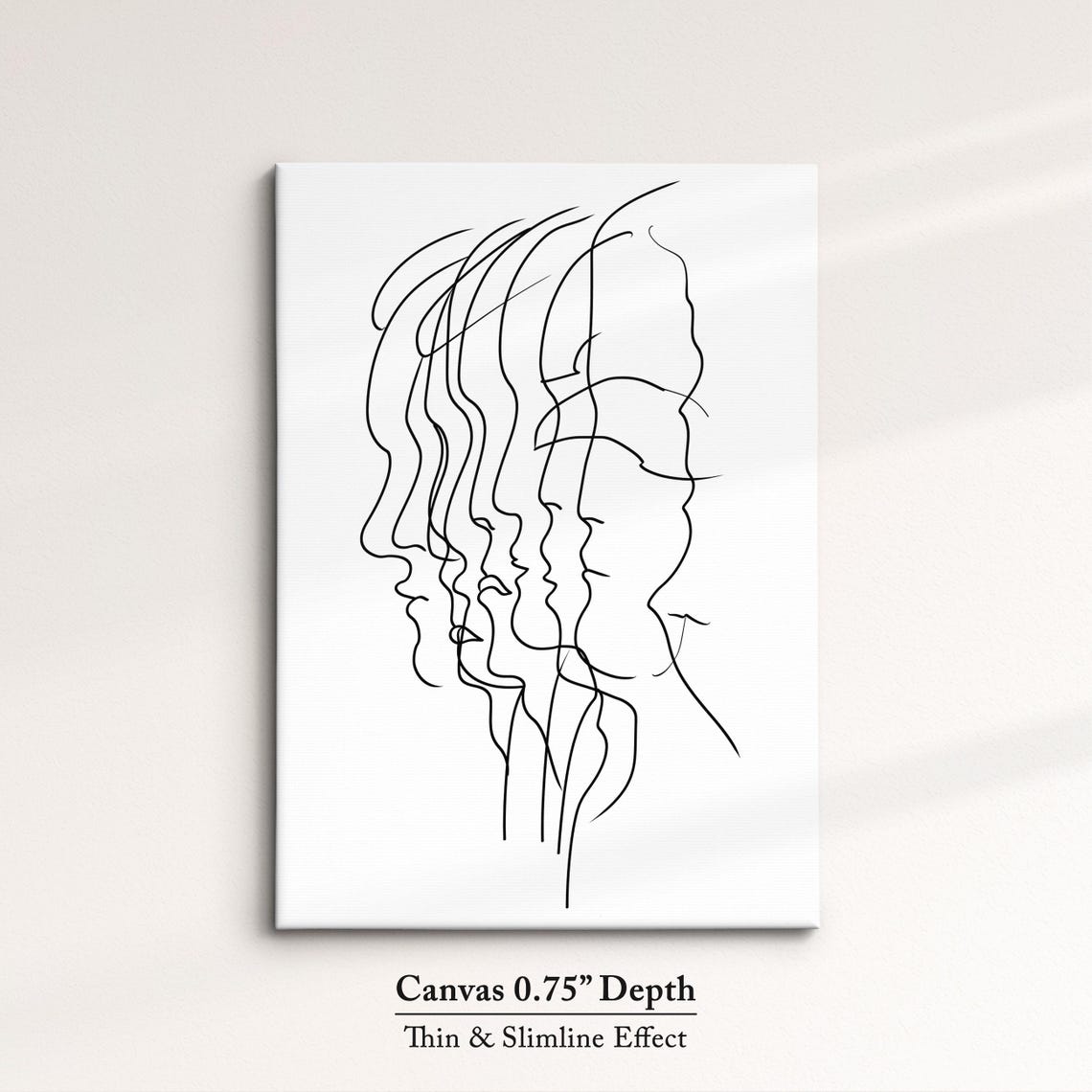 Minimalist One Line Face Drawing Abstract Female Profiles Wall Art - Image 4