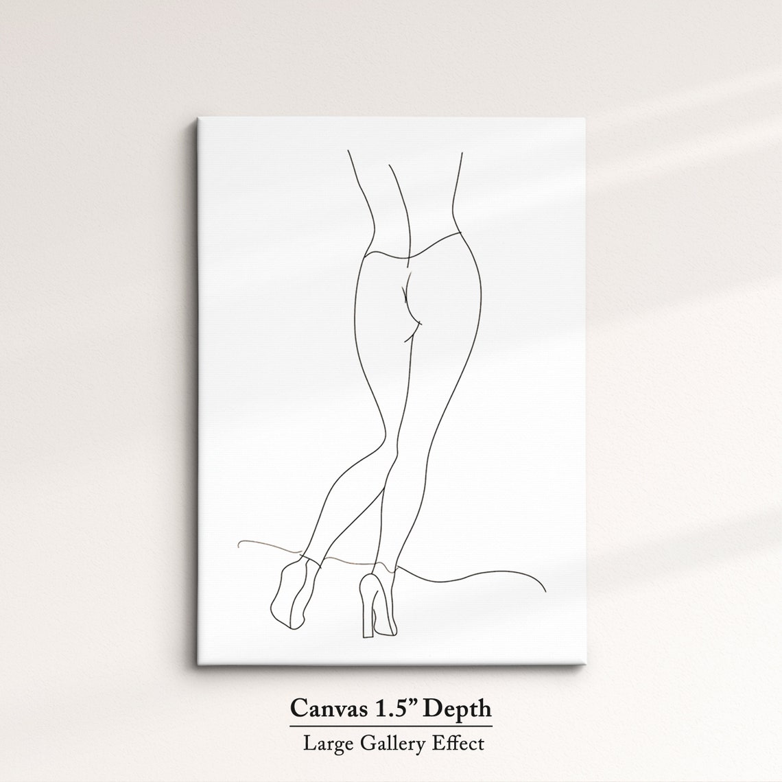 Minimalist Woman Standing Single Line Art Heels Figure Wall Poster - Image 3