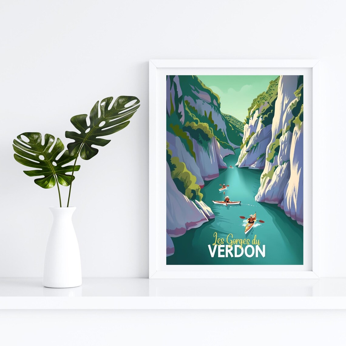 Les Gorges du Verdon Kayakers Turquoise Canyon Provence Poster - Image 4