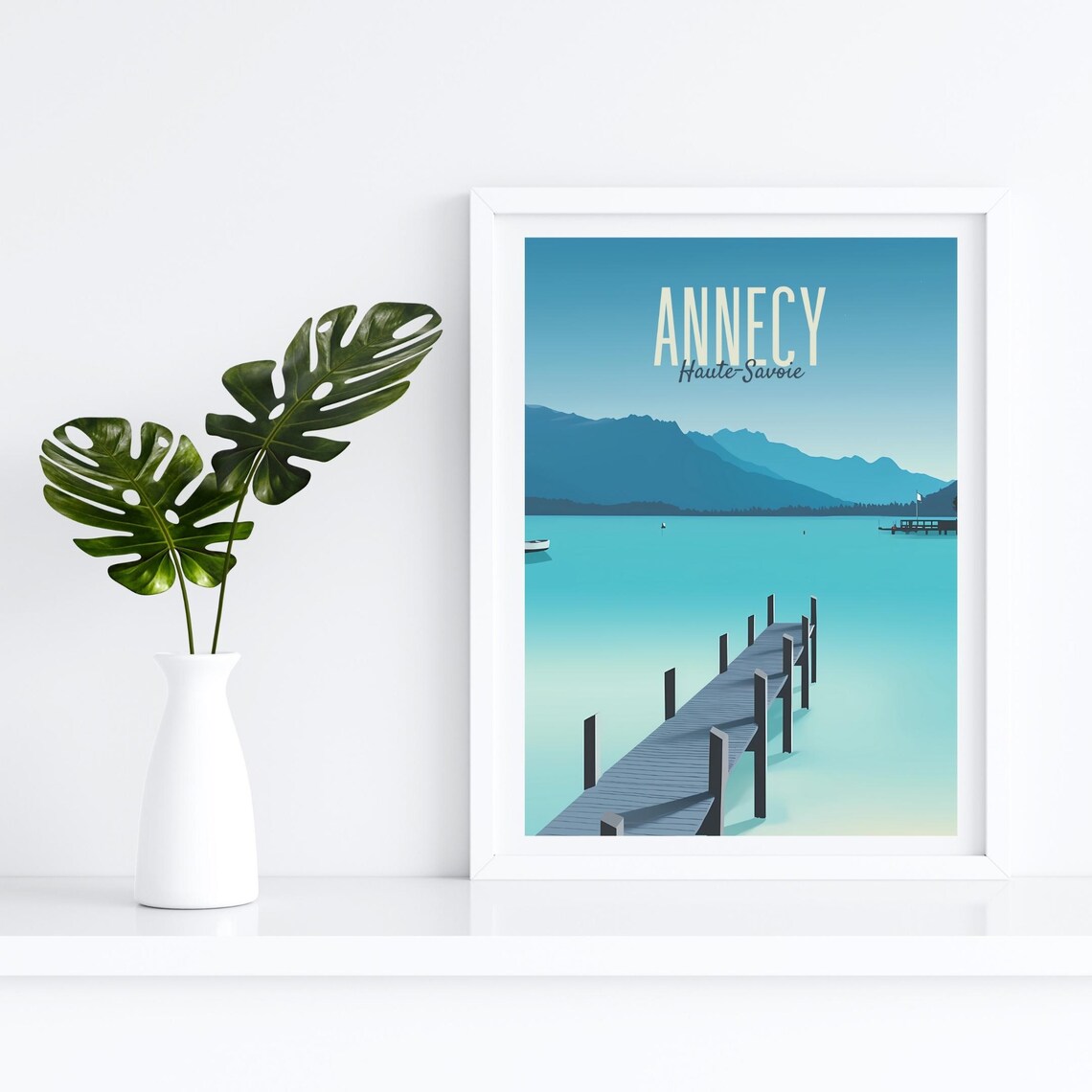 Annecy France Vintage Travel Poster, Alpine Landscape - Image 4