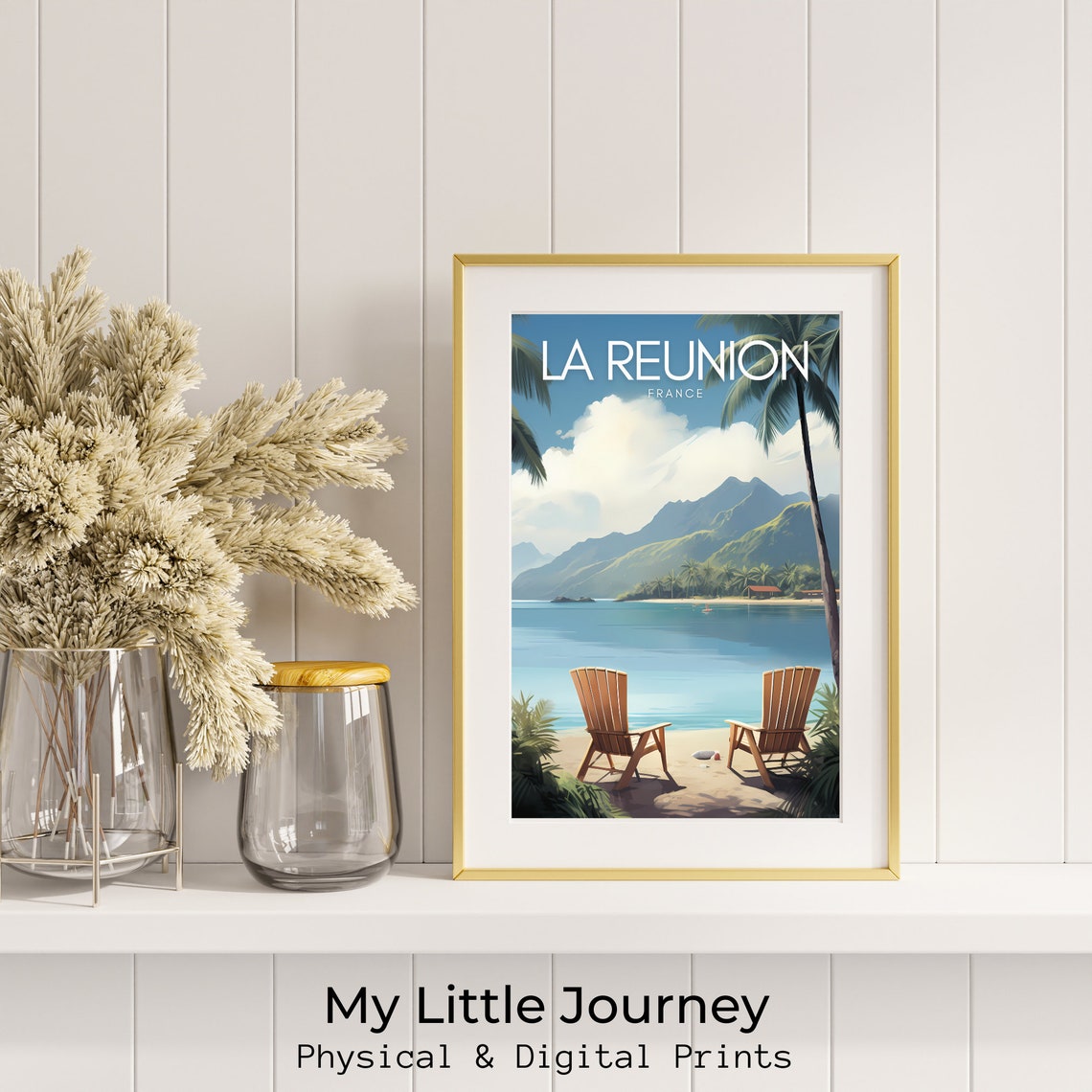 Reunion Island Print Ile De La Runion Travel Poster Vintage City Wall Art France Housewarming Gift Coastal Home Decor Beach House - Image 2