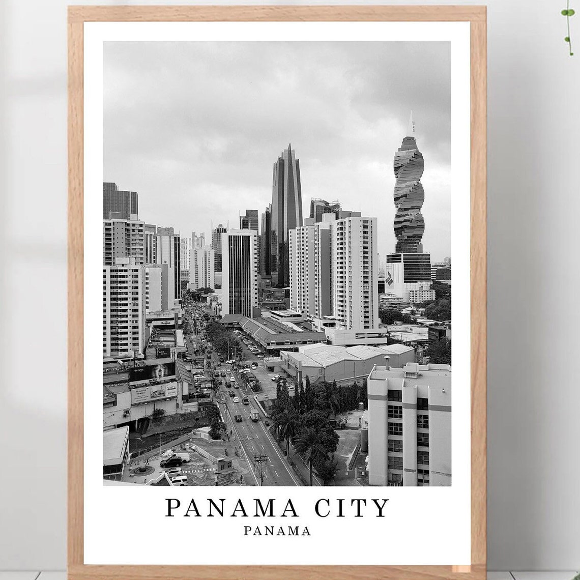 Panama City Twisted F&F Tower Skyline Black White Panama Poster