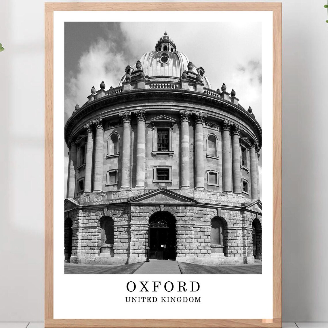 Oxford Radcliffe Camera Dome Circular Library Black and White Poster