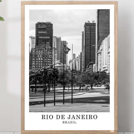 Rio De Janeiro Travel Print Wall Art Black And White Poster Gift