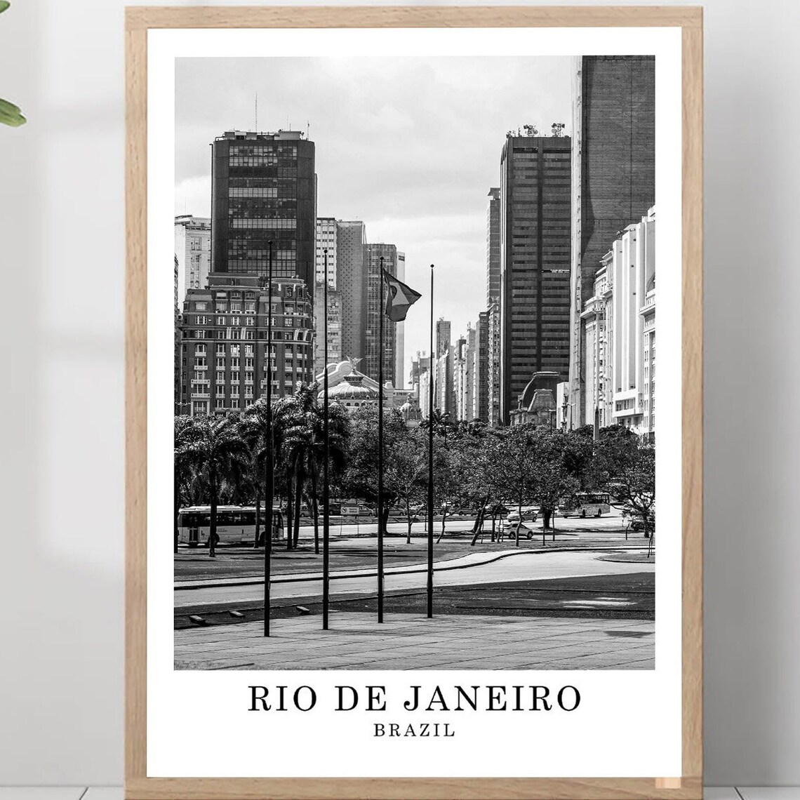 Rio De Janeiro Travel Print Wall Art Black And White Poster Gift