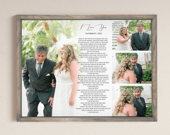 Father Daughter Dance Print On Fathers Day Gift Wedding Gift Father Daughter Songpoem Custom Gift For Dad